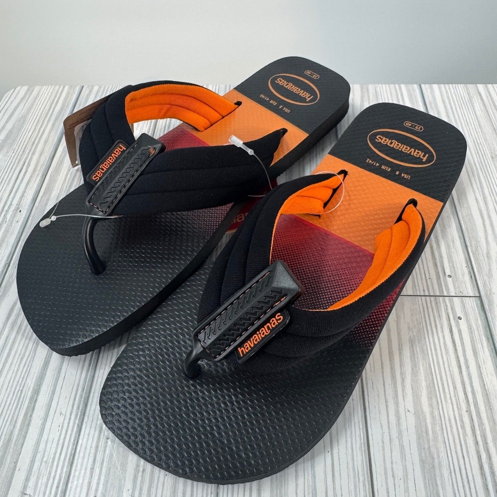 Havaianas Men's 8 Wmns 9/10 Urban Print Sandals Flip-Flop With Padded Straps New